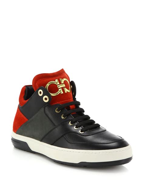 ferragamo shoes sneakers all black|More.